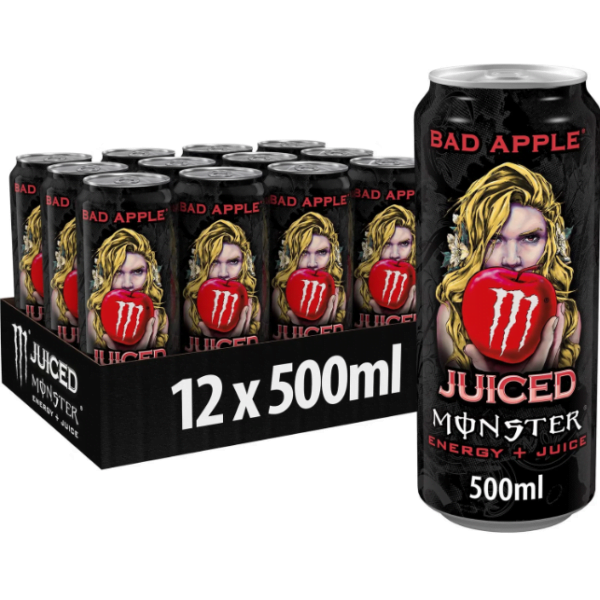 Monster Energy Drink Bad Apple 500ml (Packs of 12)