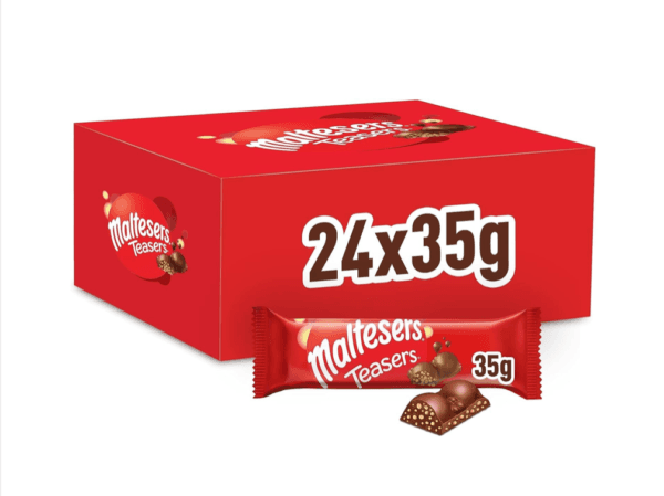 Maltesers Teasers 24-Pack Milk Chocolate Bars with Crunchy Pieces