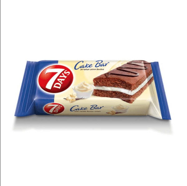 7 Days Cake Bars, Vanilla Flavor Cream (2.12oz, Pack of 16)